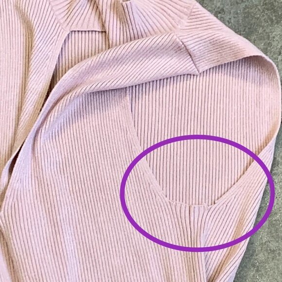 Express L Sleeveless V-Neck/Mock-Cut-Out Pink Rib Knit Top Barbiecore 48Q - Picture 6 of 8